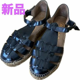 ガイモ(gaimo)の新品　gaimo ガイモ サンダル　エスパドリーユ　サイズ37　ブラック(サンダル)