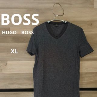 ヒューゴボス(HUGO BOSS)のHUGO BOSS　ヒューゴ・ボス　VネックボーダーTシャツ　XLサイズ(Tシャツ/カットソー(半袖/袖なし))