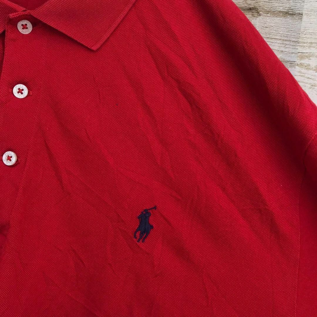 POLO RALPH LAUREN(ポロラルフローレン)の【k4070】USA古着90sポロラルフローレン刺繍ロゴ半袖ビッグポロシャツXL メンズのトップス(ポロシャツ)の商品写真