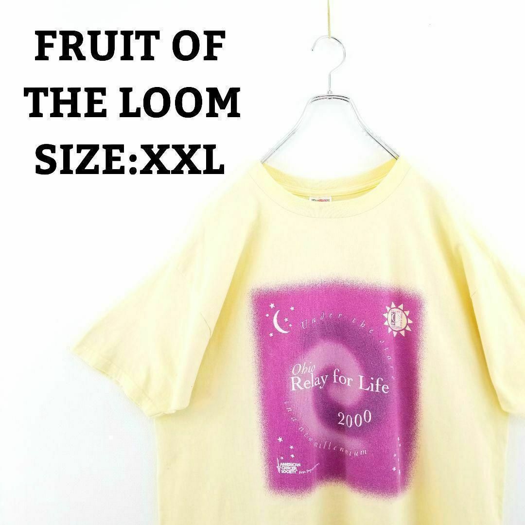 Tシャツ XXL ビッグプリント イエロー 輸入 ビッグシルエット 黄 メンズのトップス(Tシャツ/カットソー(半袖/袖なし))の商品写真