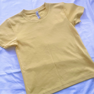 キッズ Tシャツ 無地 イエロー 130(Tシャツ/カットソー)