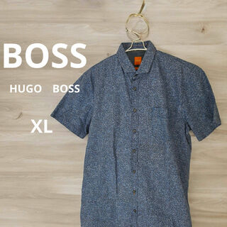 ヒューゴボス(HUGO BOSS)のHUGO BOSS　ヒューゴ・ボス　 スリムフィット 半袖総柄シャツ　XLサイズ(シャツ)