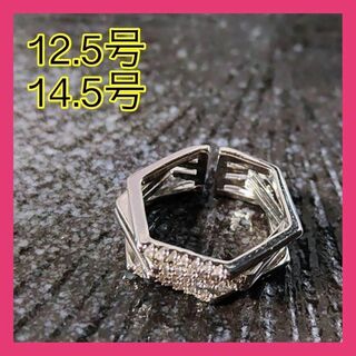 041b11シルバーリング指輪ゴールド　アクセサリー　韓国ジュエリー(リング(指輪))