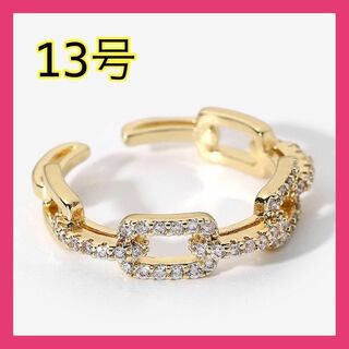 038b10ゴールドリング指輪ゴールド　アクセサリー　石　プチプラ韓国ジュエリー(リング(指輪))