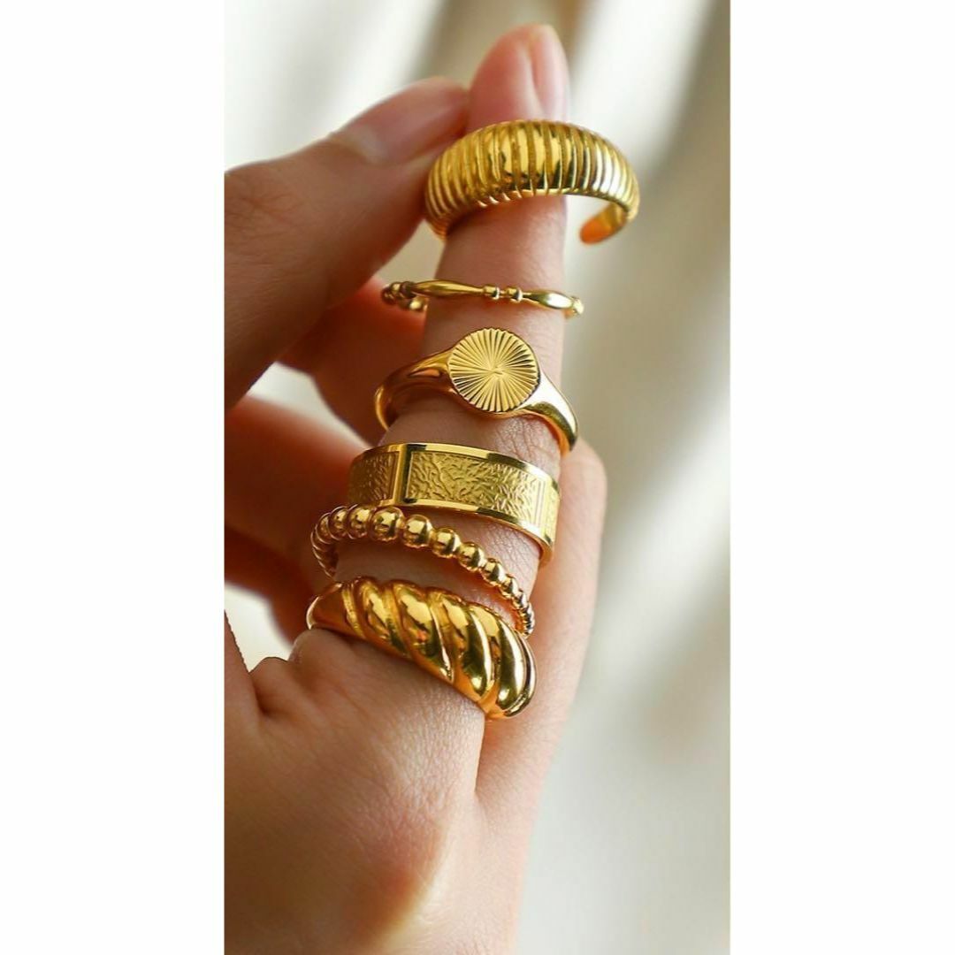 028b10リング　指輪　ゴールド　シルバー　アクセサリー　石　プチプラ レディースのアクセサリー(リング(指輪))の商品写真