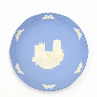 ウェッジウッド(WEDGWOOD)のウェッジウッド(WEDGWOOD) ジャスパー ブルー クリスマスイヤープレート 1990 Durham Cathedral 【中古】 JA-18916(食器)