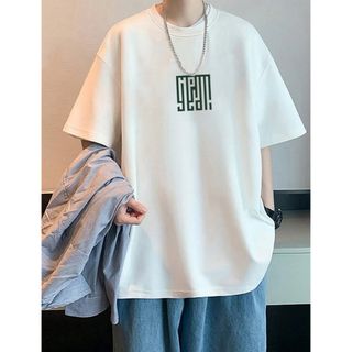 シーイン(SHEIN)の新品　メンズ　XS 半袖　Tシャツ　白　SHEIN(Tシャツ/カットソー(半袖/袖なし))