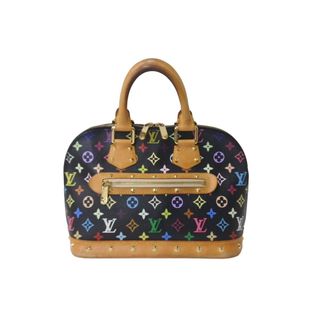 ルイヴィトン(LOUIS VUITTON)のLOUIS VUITTON ルイヴィトン モノグラムマルチ ハンドバッグ アルマ M92646 ブラック マルチ 村上隆 ゴールド金具 良品 中古 64118(ハンドバッグ)