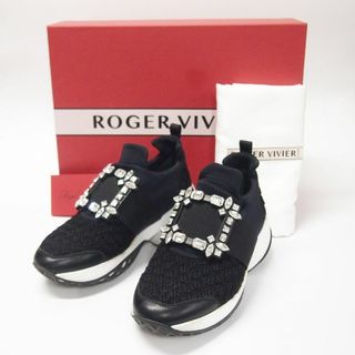 ROGER VIVIER - G243-9 ROGER VIVIER スニーカー ブラック VIV RUN ヴィヴラン クリスタル ビジュー ロジェ ヴィヴィエ 