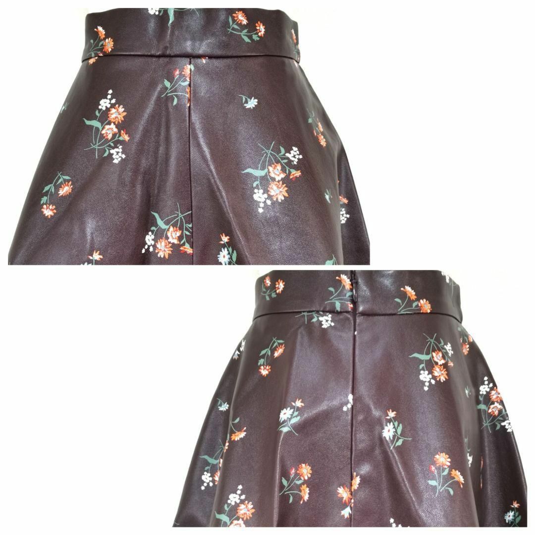 【M】MERCURYDUO マーキュリーデュオ 花柄 レザー スカート レディースのスカート(ミニスカート)の商品写真