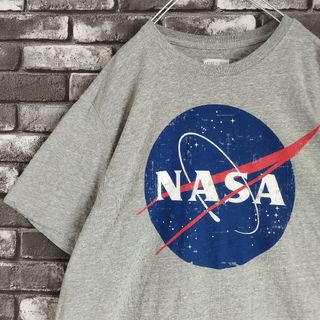 NASAアメリカ航空宇宙局ビッグプリントロゴtシャツTシャツオーバーサイズ霜降り(Tシャツ/カットソー(半袖/袖なし))