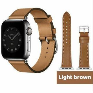 Apple Watch フェイクレザーバンド ブラウン ベルト アップルウォッチ(レザーベルト)