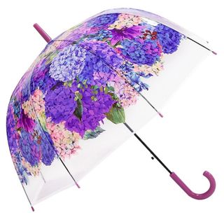 ビニール傘 ジャンプ傘 紫陽花 フラワー 長傘　雨傘 綺麗 大人可愛い  (傘)