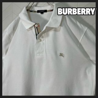 バーバリー(BURBERRY)のBurberry London ポロシャツ メンズ 白 ノバチェック ホースロゴ(ポロシャツ)