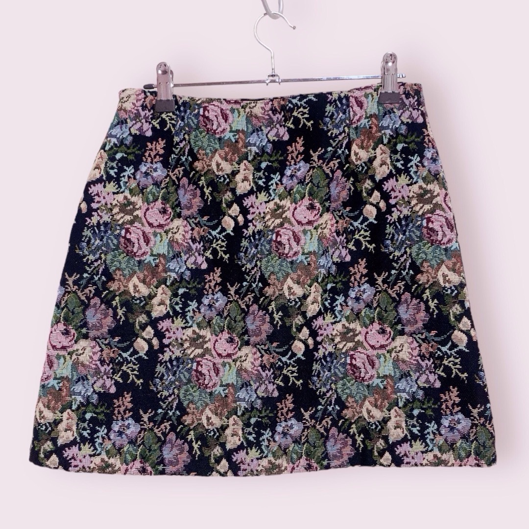 ゴブラン織り台形スカート Ｌ クラシカル モダン ガーリー　レトロ オフィス レディースのスカート(ミニスカート)の商品写真