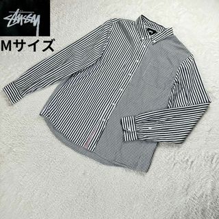 STUSSY - STUSSY/ステューシー✨ストライプ柄長袖シャツ 綿100% Mサイズ