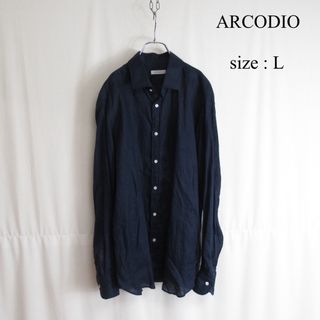 美品 ARCODIO ロングスリーブ リネン シャツ 麻 カジュアル トップス