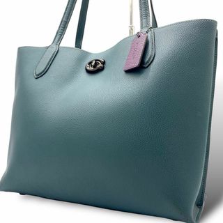 コーチ(COACH)のコーチ ウィロウ トートバッグ 肩掛け A4 大容量 レザー 深緑系(トートバッグ)