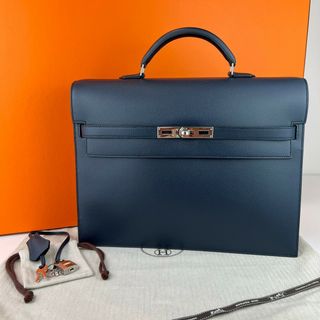 エルメス(Hermes)の美品 HERMES エルメス Kelly Depeche 34 ケリーデペッシュ 34 Indigo インディゴ PHW シルバー金具 Epsom エプソン Stamp-D D刻印 ビジネスバッグ ブリーフケース 書類バッグ ユニセックス(その他)