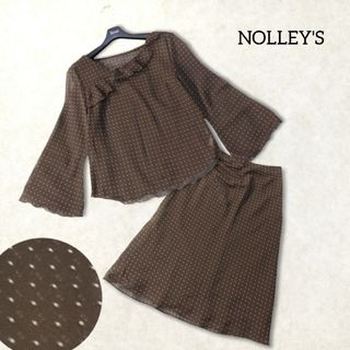 NOLLEY'S - ノーリーズ ✿ セットアップ シアー ブラウス スカート 上下 М ドット 春夏