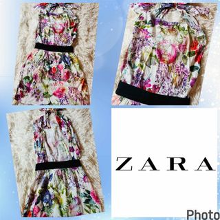 ZARA - ザラ★ZARA★良品★背中見せホルターネットク★とろみ★リゾートワンピース