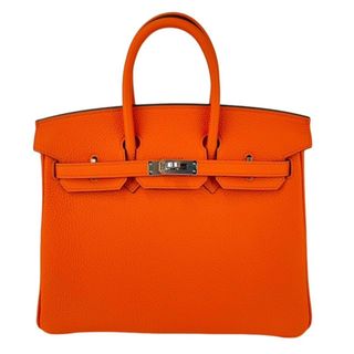 エルメス(Hermes)の新品未使用 HERMES エルメス Birkin25 バーキン25 Orange minimum オレンジミニマム PHW シルバー金具 Togo トゴ Stamp-B B刻印 ハンドバッグ(ハンドバッグ)