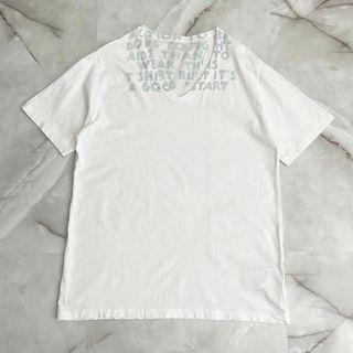 マルタンマルジェラ(Maison Martin Margiela)のA13146 メゾンマルジェラ　18ss エイズT ホワイト×グレー　M(Tシャツ/カットソー(半袖/袖なし))