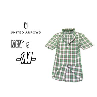 ユナイテッドアローズ(UNITED ARROWS)のメンズM◇UNITED ARROWS◇チェック柄 シャツ 緑 半袖(シャツ)