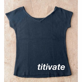 titivate - 【ティティベイト】レディース　2way　半袖リブカットソー　ブラック