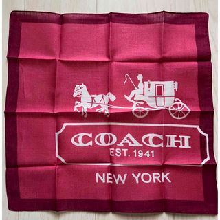 COACH - 新品未使用 COACH コーチ ハンカチ ボルドー色 馬車柄