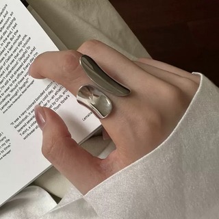 シルバー カフリング レディース 変形 指輪 モード 韓国 おしゃれ かっこいい(リング(指輪))
