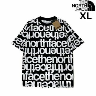 THE NORTH FACE - ノースフェイス 半袖 Tシャツ US限定 コットン(XL)黒 総柄 180902