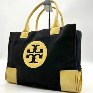 トリーバーチ(Tory Burch)のトリーバーチ トートバッグ エラ キャンバス レザー A4 イエロー ブラック(トートバッグ)