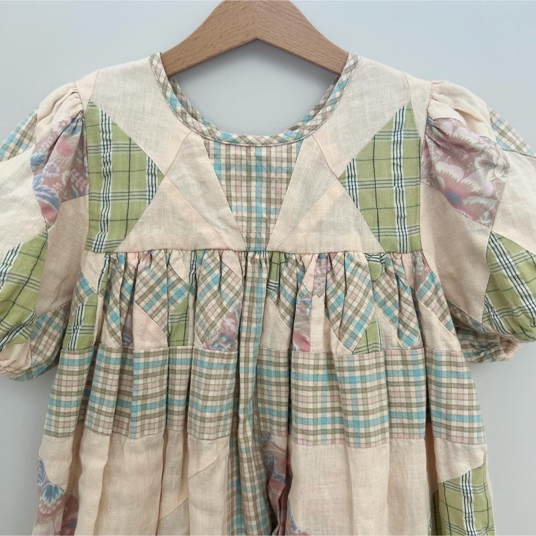 apolina kids パッチワークドレス 7-9y キッズ/ベビー/マタニティのキッズ服女の子用(90cm~)(ワンピース)の商品写真