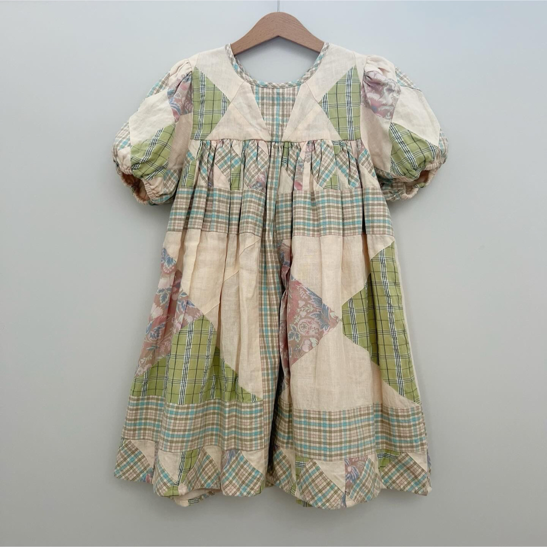 apolina kids パッチワークドレス 7-9y キッズ/ベビー/マタニティのキッズ服女の子用(90cm~)(ワンピース)の商品写真