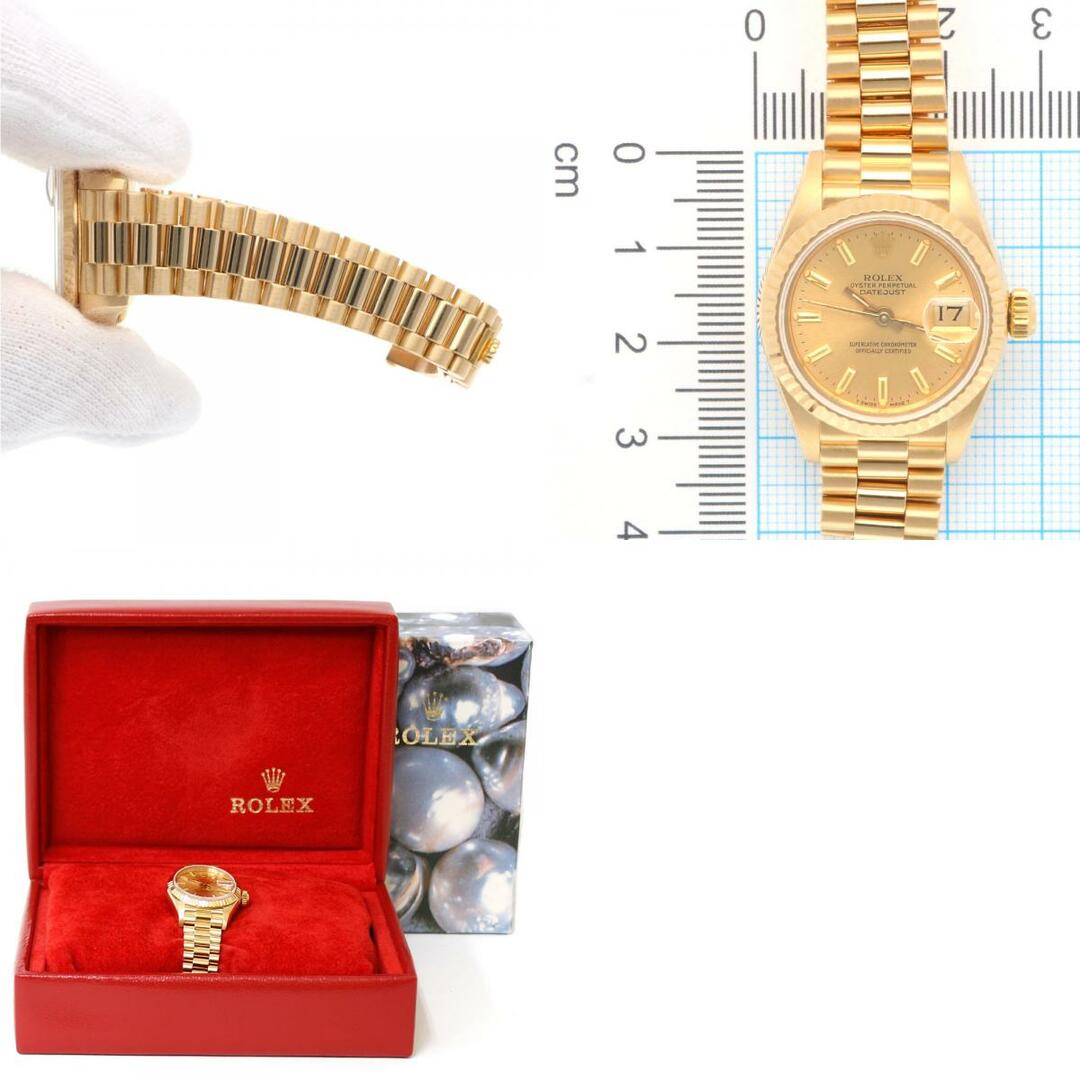 ROLEX(ロレックス)のロレックス デイトジャスト オイスターパーペチュアル 腕時計 時計 18金 K18イエローゴールド 69178 自動巻き レディース 1年保証 ROLEX  中古 レディースのファッション小物(腕時計)の商品写真