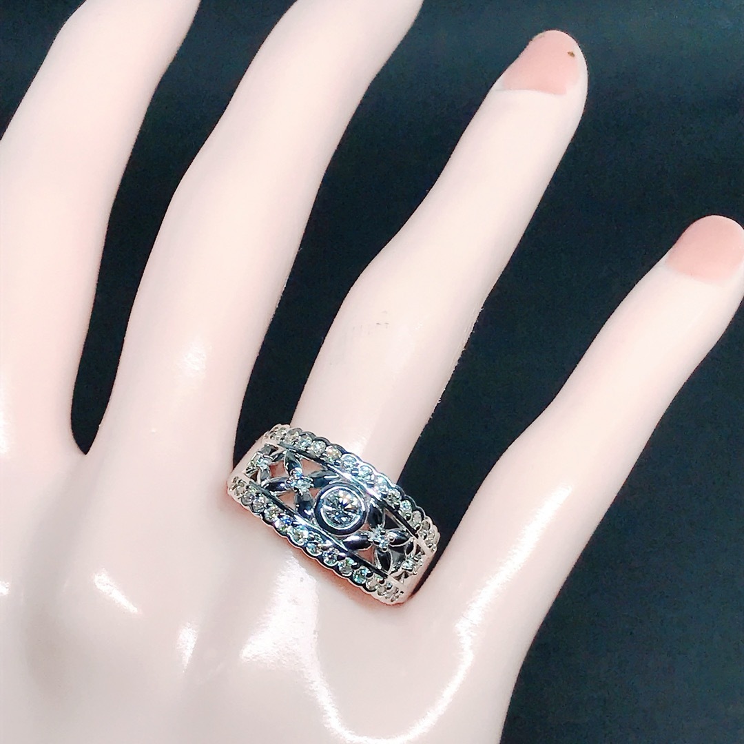 0.72ct GSTV ダイヤモンドリング PT999 レース 透かし プラチナ 0.72ct GSTV ダイヤモンドリング PT999 レース 透かし プラチナ