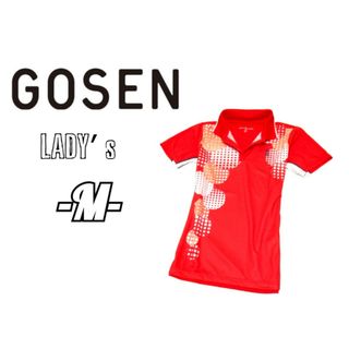 ゴーセン(GOSEN)の美品レディースM◇GOSEN◇半袖ポロシャツ 赤色(バドミントン)