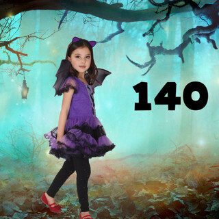 140 ハロウィン ワンピース 魔女 コスプレ コウモリ 子供 キッズ 紫 悪魔(ドレス/フォーマル)