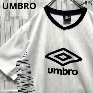 UMBRO - アンブロ リンガーネック Tシャツ ホワイト M 半袖 デサント ビッグロゴ