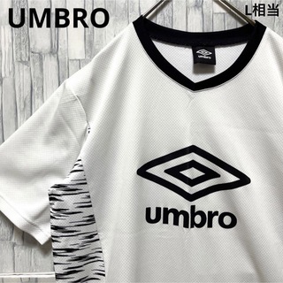 アンブロ(UMBRO)のアンブロ リンガーネック Tシャツ ホワイト M 半袖 デサント ビッグロゴ(Tシャツ/カットソー(半袖/袖なし))