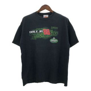 WINNER'S CIRCLE NASCAR ナスカー レーシング 半袖Ｔシャツ モーターサイクル ロゴ ブラック (メンズ XL) 中古 古着 Q7309(Tシャツ/カットソー(半袖/袖なし))