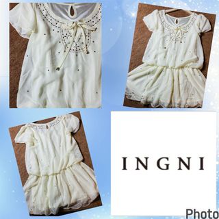 イング(INGNI)のイング★良品★キラキラビジューたっぷり★切り替えシフォンワンピース(ミニワンピース)