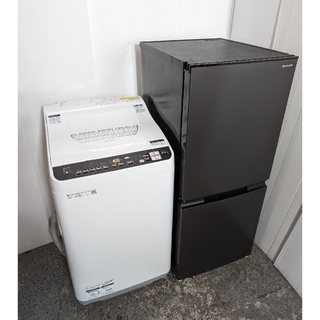 シャープ(SHARP)の冷蔵庫　洗濯機乾燥機　シャープセット　ダークカラーセット　乾燥付き　どっちもドア(冷蔵庫)