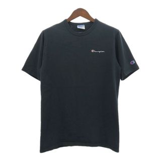 チャンピオン(Champion)のChampion チャンピオン 半袖Ｔシャツ ワンポイント ブラック (メンズ LARGE) 中古 古着 Q7310(Tシャツ/カットソー(半袖/袖なし))