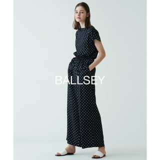 ボールジィ(Ballsey)のBallsey ドットダブルジョーゼット フロントタックワイドパンツ(カジュアルパンツ)