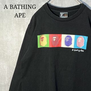 A BATHING APE - A BATHING APE エイプ マルチカラーアートプリント ロンT 長袖