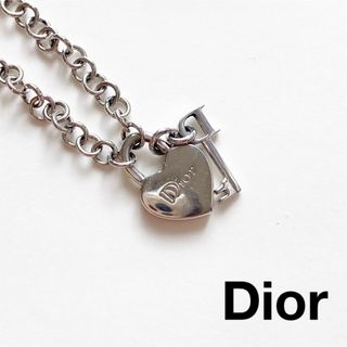 Christian Dior - 100.美品✨クリスチャンディオール ネックレス ハート 鍵 シルバー