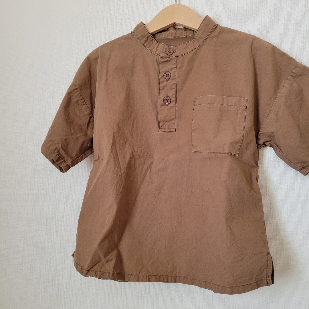 devirock《デビロック》スタンドカラー半袖シャツ 120 キッズ/ベビー/マタニティのキッズ服男の子用(90cm~)(Tシャツ/カットソー)の商品写真