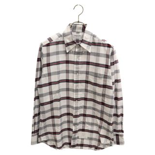 トムブラウン(THOM BROWNE)のTHOM BROWNE トムブラウン ボタンダウンチェック柄コットン長袖シャツ ホワイト/レッド/グレー MWL001A00436960(シャツ)